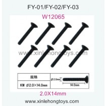 Feiyue FY02 Parts Hexagon head screws W12065 (2.0X14mm)-8pcs