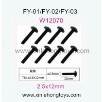 Feiyue FY02 Parts Hexagon T head machine Screws W12070 (2.5x12mm)-8pcs