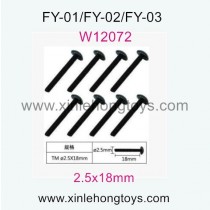 Feiyue FY02 Extreme Change-2 Parts T head machine Screws W12072(2.5x18mm)-8pcs