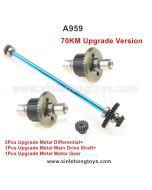 WLtoys A959 Upgrade Metal Differential+Upgrade Metal Main Drive Shaft+Upgrade Metal Motor Gear