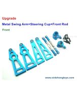 Parts Metal Swing Arm+Steering Cup Kit, Front-Blue Color For Xinlehong 9137 Upgrades