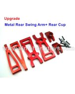 XinleHong Toys 9130 Upgrade Parts-Metal Rear Swing Arm+Steering Cup Assembly-Red Color