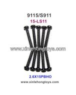 XinleHong Toys 9115 S911 RC Truck Parts Round Headed Screw 15-LS11 (2.6X15PBHO) -10PCS