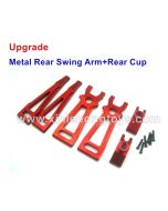 XLH XinleHong 9125 Upgrade Kit-Metal Swing Arm+Steering Cup Assembly-Rear Red Color