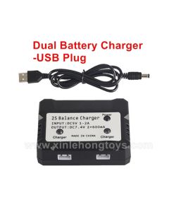 RC Car Xinlehong 9125 Charger-Dual Battery Charger-USB Plug