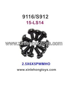 XinleHong Toys 9116 S912 Spare Parts Round Headed Screw 15-LS14 (2.5X6X5PWMHO) -10PCS