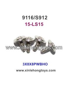 XinleHong Toys 9116 S912 Parts Round Headed Screw 15-LS15 (3X8X8PWBHO) -4PCS