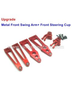 XinleHong 9125 Upgrade Parts-Metal Swing Arm+Steering Cup Assembly-Front Red Color 