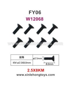 Feiyue FY06 Desert-6 Parts 2.5X8KM Hexagonal Flat Head Screws W12068