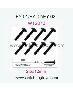 Feiyue FY02 Parts Hexagon T head machine Screws W12070 (2.5x12mm)-8pcs