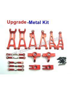 HBX 16890 Destroyer Upgrade Kit-Metal Swing Arm+Steering Cup+Car Rod, Red Color