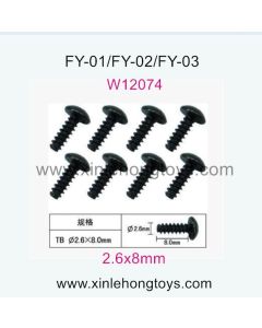 Feiyue FY02 Extreme Change-2 parts Hexagon head T-tapping Screws W12074 (2.6x8mm)-8pcs